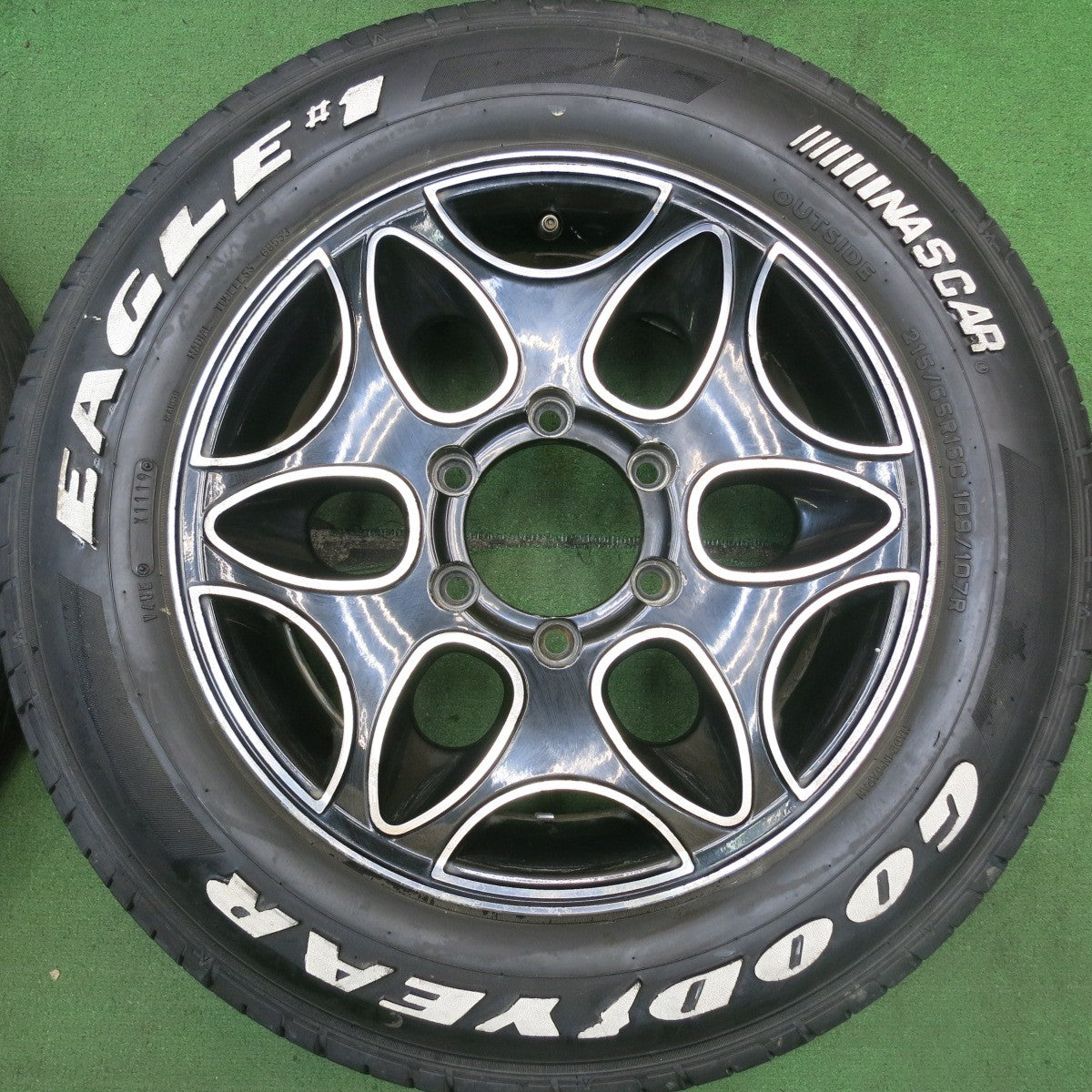 バリ溝！9.5分★ハイエース 等デイトナ ユーロ RS-6 215/65R16C 109/107R グッドイヤー イーグル #1 ナスカー ホワイトレター  PCD139.7/6H★5072004HAノ