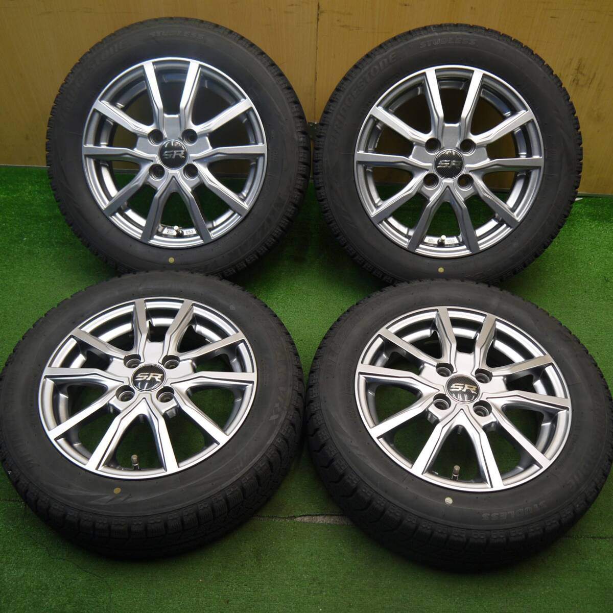バリ溝！キレイ！8.5分★スタッドレス 155/65R14 ブリヂストン ブリザック VRX STRANGER ストレンジャー 14インチ PCD100/4H★5032804Hス