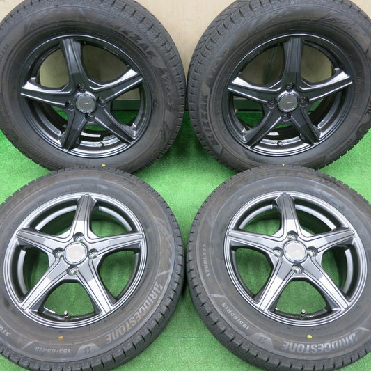バリ溝！22年！キレイ！9.5分★スタッドレス 195/65R15 ブリヂストン ブリザック VRX3 TOPRUN トップラン 15インチ PCD100/4H★4113006NJス