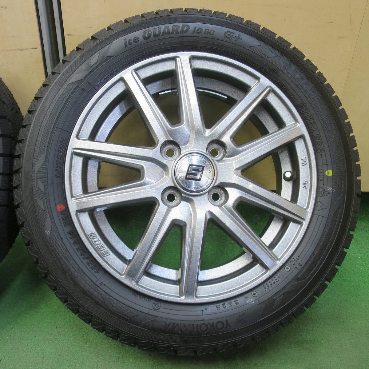 ほぼ未使用！25年！キレイ★スタッドレス 155/65R14 ヨコハマ アイスガード iG80 SEIN SS ザイン 14インチ PCD100/4H★6041805イス