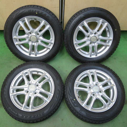 バリ溝！23年！9.5分以上★スタッドレス 155/65R14 ブリヂストン ブリザック VRX2 Linz 社外 アルミ 14インチ PCD100/4H★6022114イス