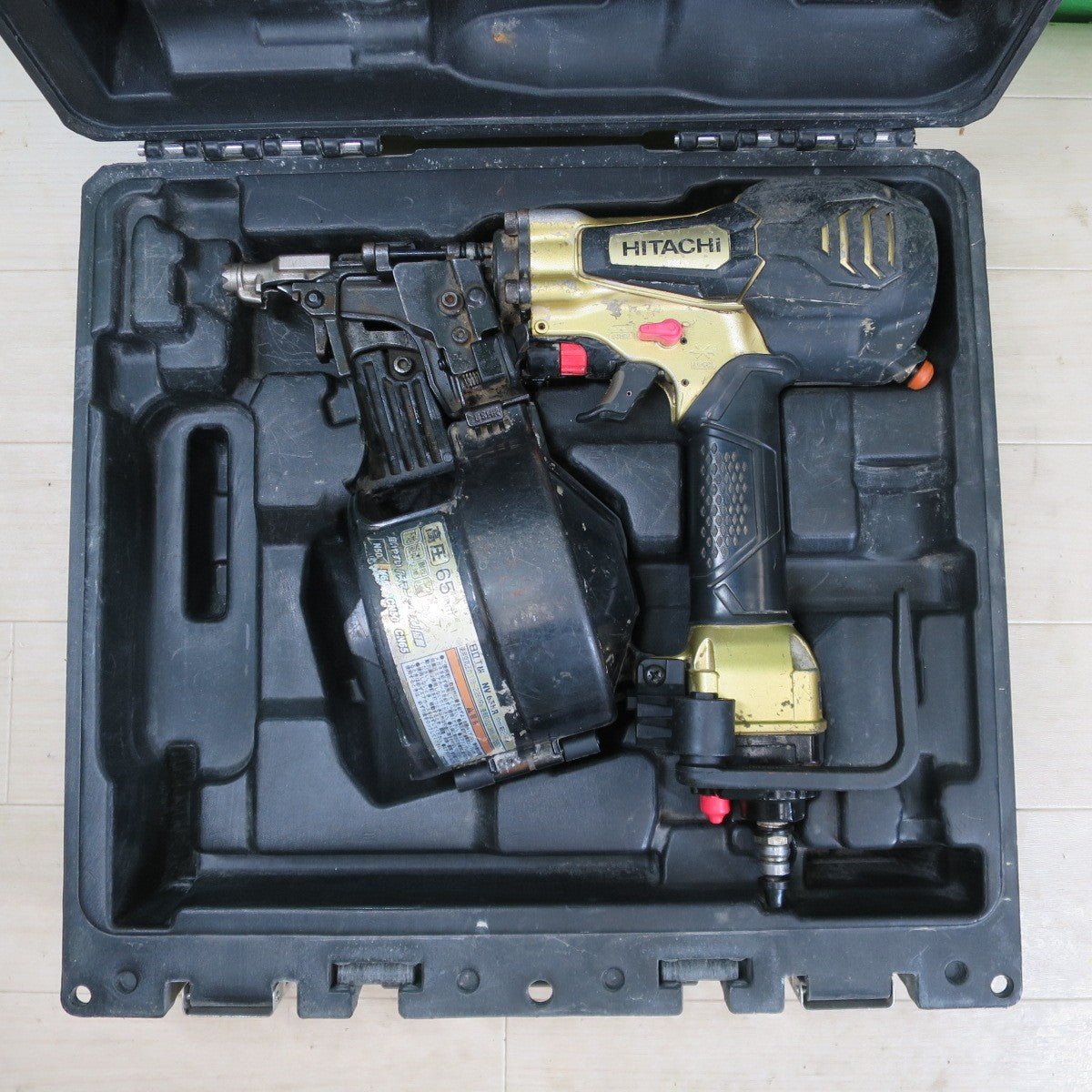 ☆日立 65mm 高圧 ロール 釘打機 NV65HR エアー ツール 工具 釘打ち機 HITACHI メタリック ゴールド☆