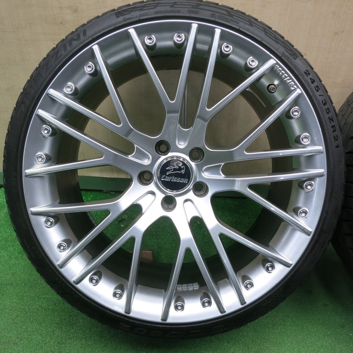 [送料無料] 4本！22年★Carlsson 1/10x Ultralight ブラッシュド 245/35R21 マジーニ ECO602 21インチ カールソン PCD120/5H★5012001TNノ