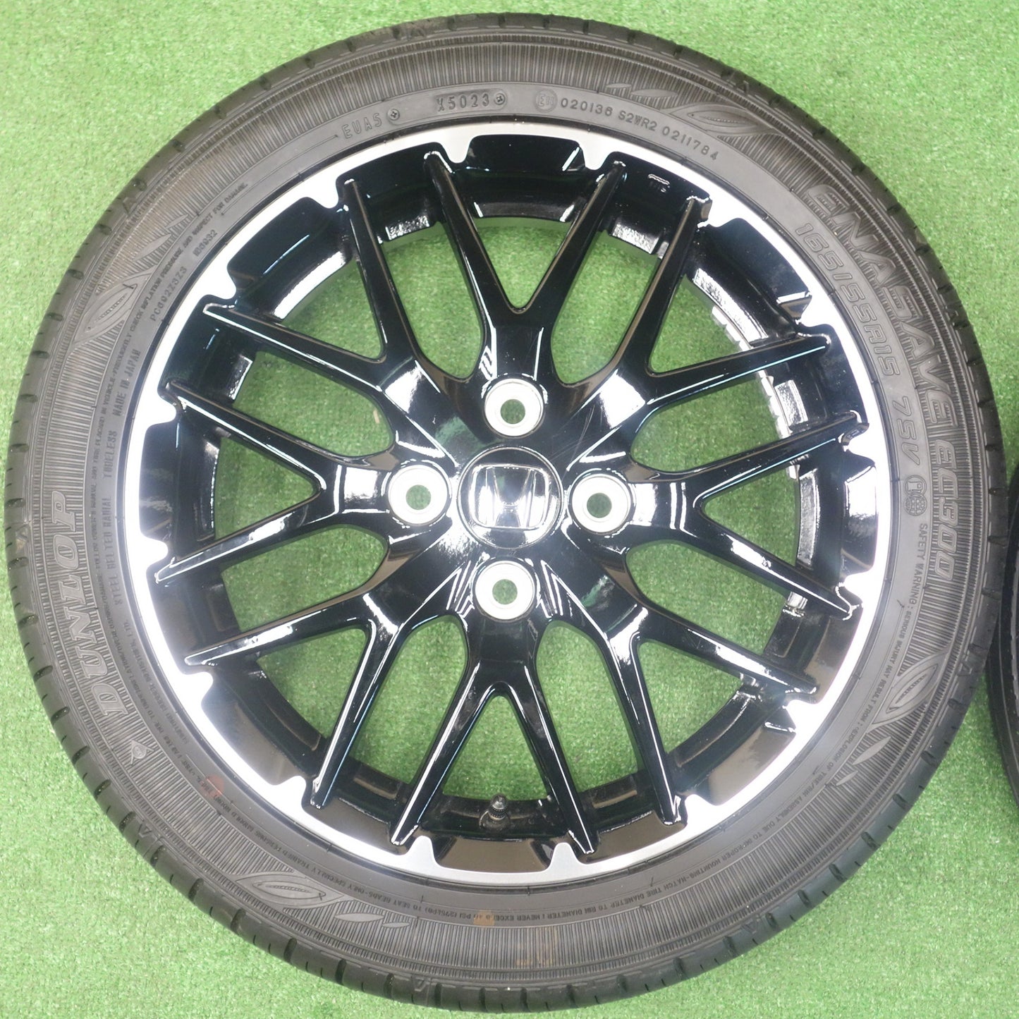 新車外し！23年★ホンダ JF5 JF6 N-BOX カスタム 純正 165/55R15 ダンロップ エナセーブ EC300 15インチ PCD100/4H★6020801KTノ