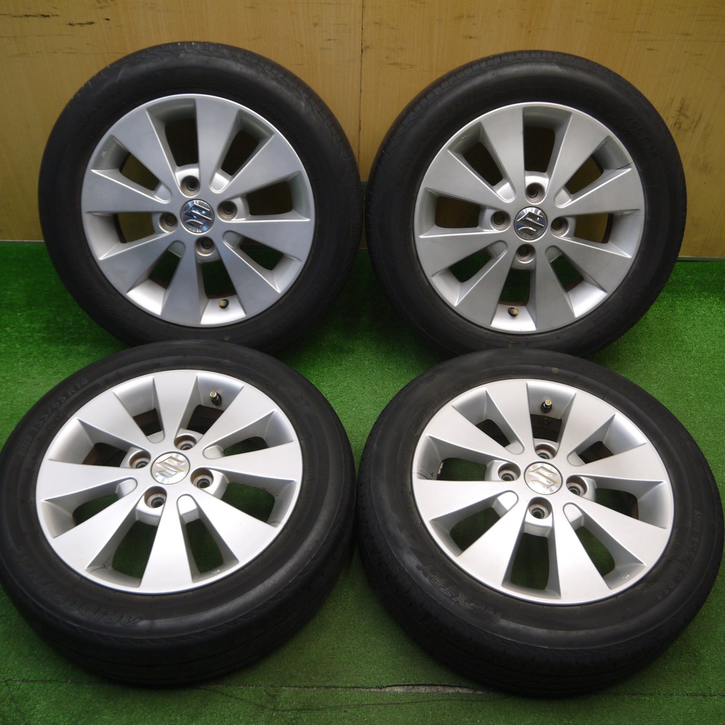 [送料無料] 4本価格★スズキ MH23S ワゴンR 純正 155/65R14 ブリヂストン ネクストリー エコピア 14インチ PCD100/4H★5011511Hノ