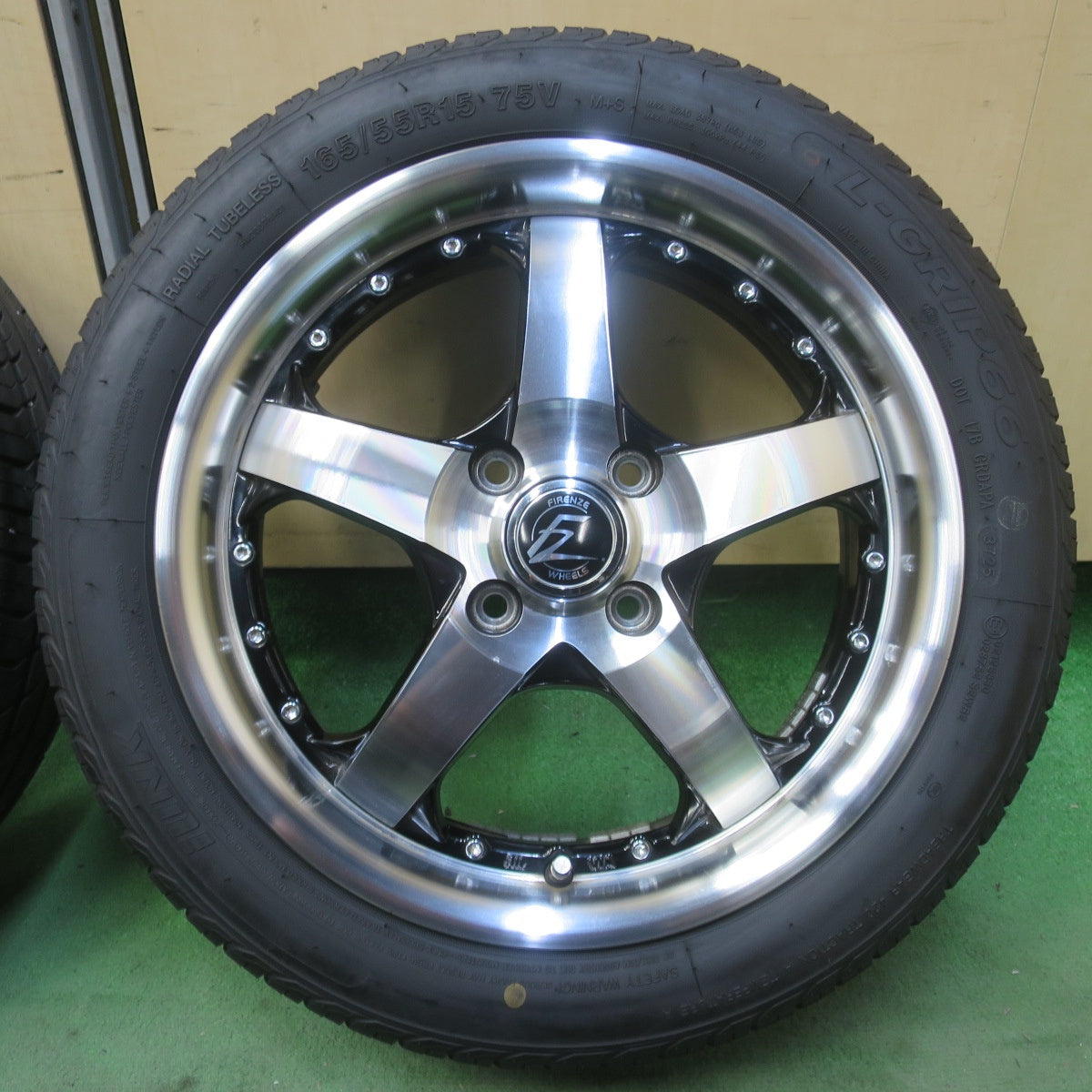バリ溝！25年！キレイ！8.5分◎165/55R15 アイリンク L-GRIP66 FIRENZE フィレンツェ 15インチ 軽サイズ PCD100/4H◎6083110イノ
