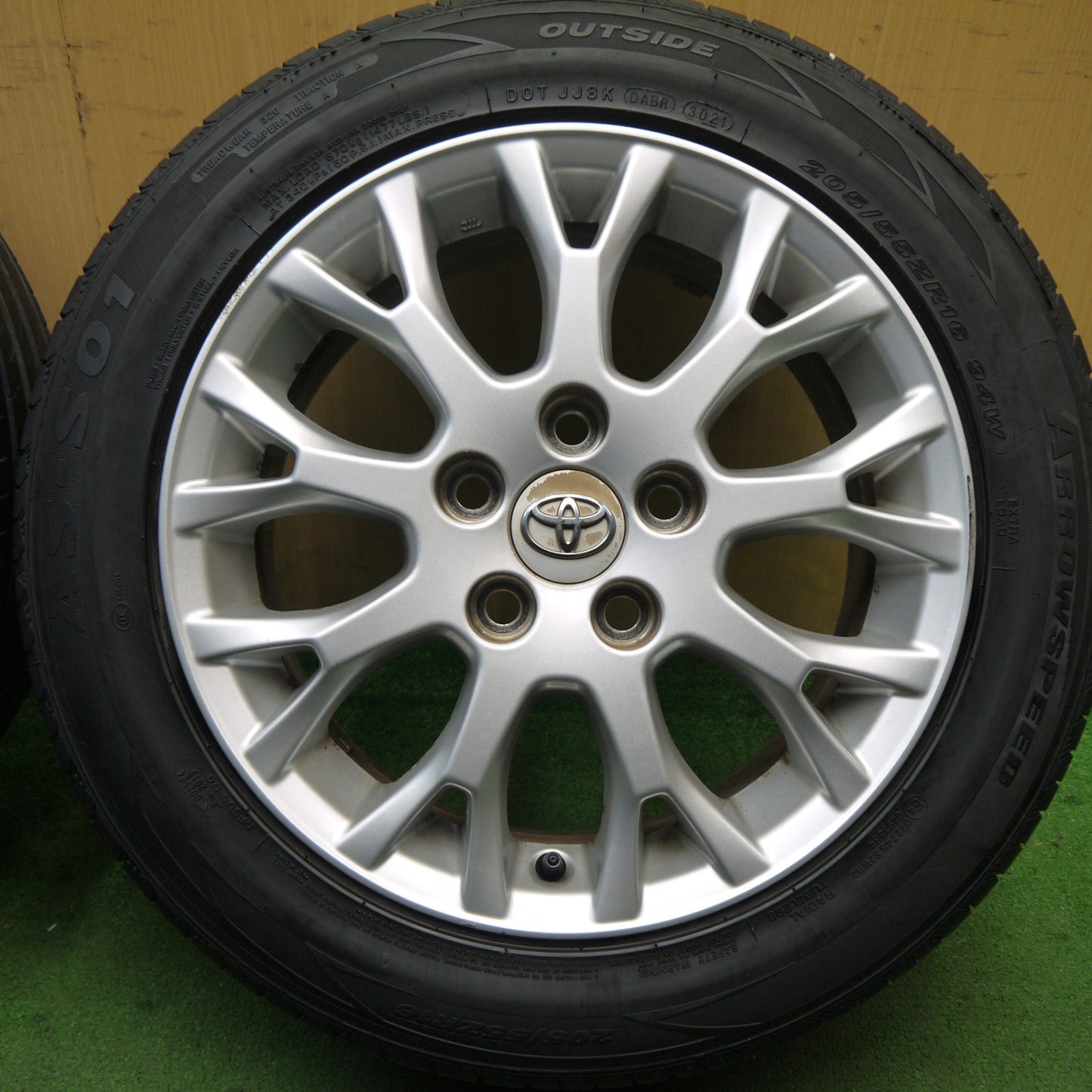 バリ溝！21年！キレイ！9分★トヨタ ブレイド 純正 205/55R16 アロースピード AS-S01 16インチ PCD114.3/5H★5061804Hノ