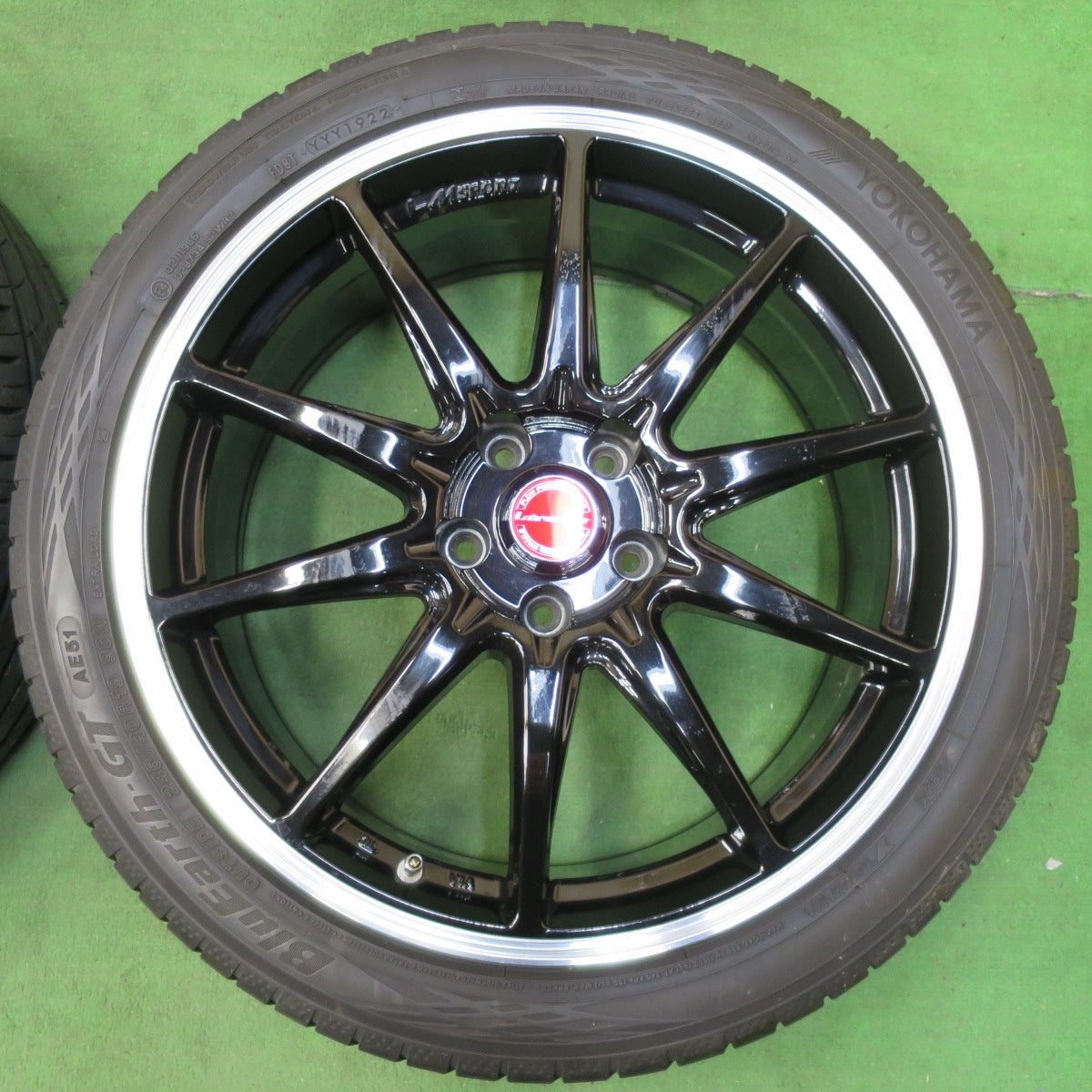 [送料無料] バリ溝！22年！9.5分★Lehrmeister LM SPORT RS10 245/40R19 ヨコハマ BluEarth-GT AE51 レアマイスター LMスポーツ PCD114.3/5H★4112601イノ
