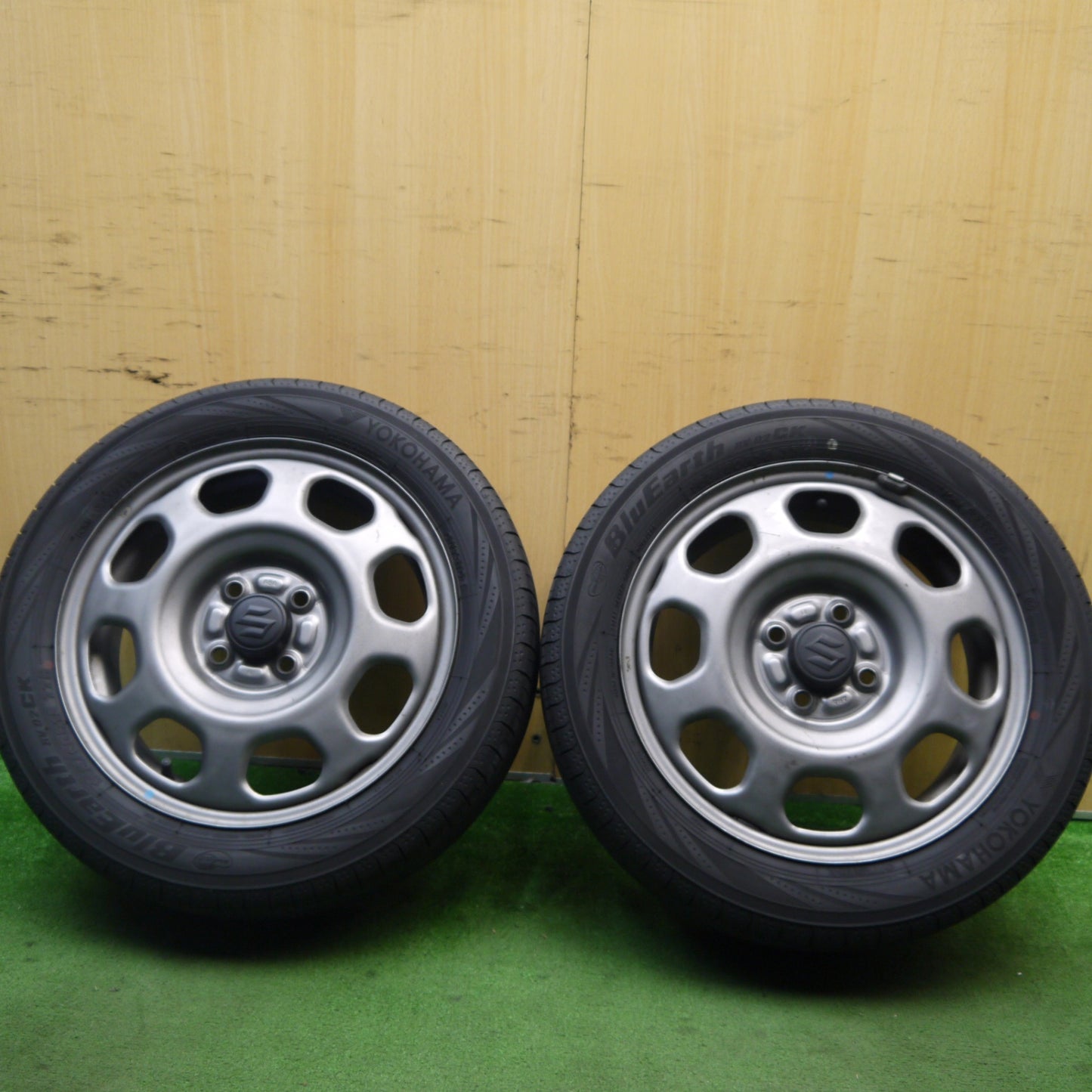 2本価格★スズキ ハスラー 純正 スチール 165/60R15 ヨコハマ ブルーアース RV-02 CK 15インチ PCD100/4H★5061606Hノ