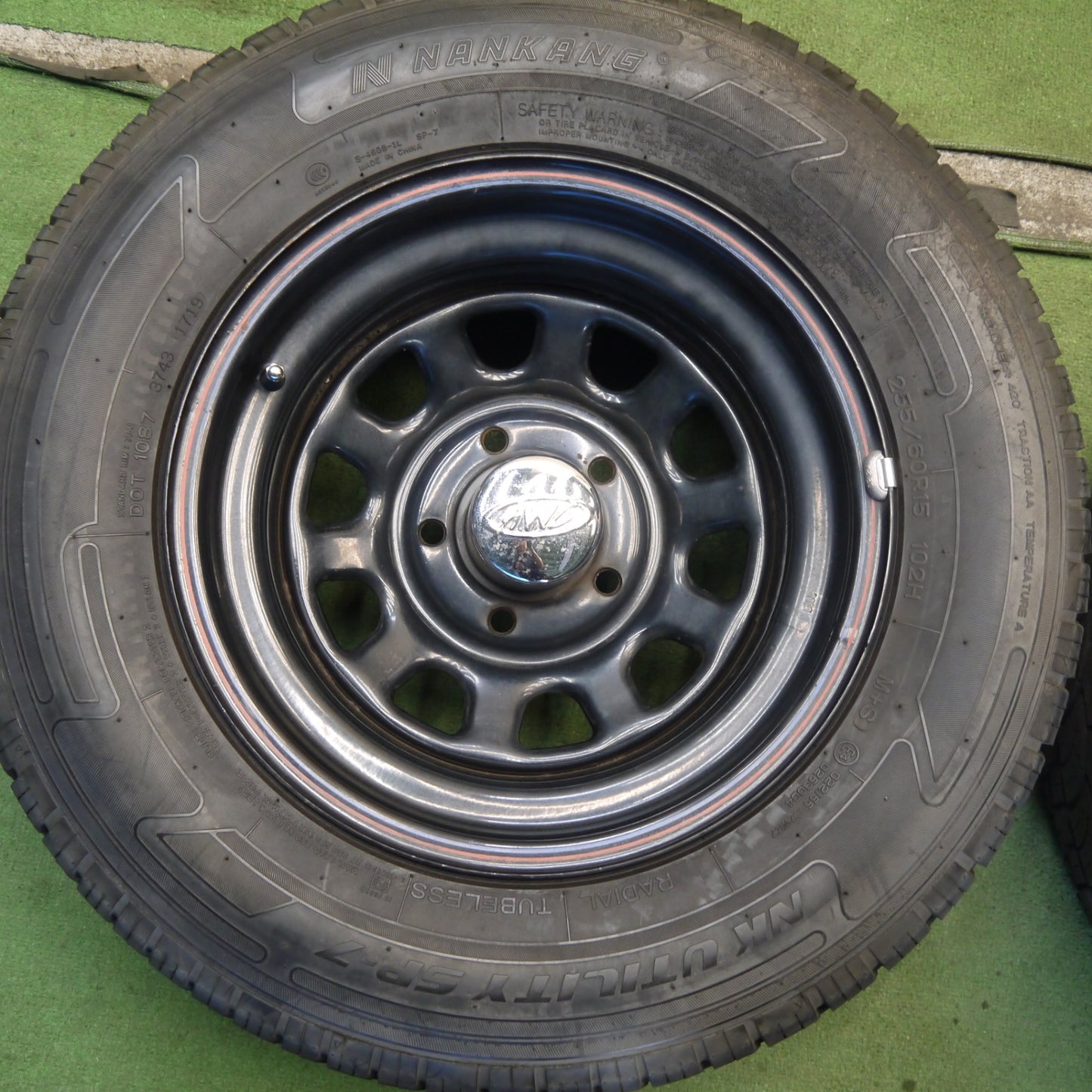 バリ溝！9分◎AWC DAYTONA 255/60R15 275/60R15 ナンカン NK UTILITY SP-7 NATIONAL XT RENEGADE ホワイトレター デイトナ スチール 15インチ PCD127/5H◎6081808Hノ