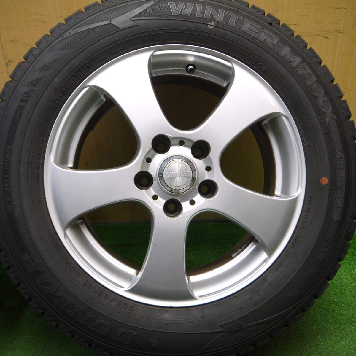 バリ溝！21年！9.5分★スタッドレス 205/65R16 ダンロップ ウインターマックス WM02 AIRGRET 16インチ PCD114.3/5H★5012214Hス