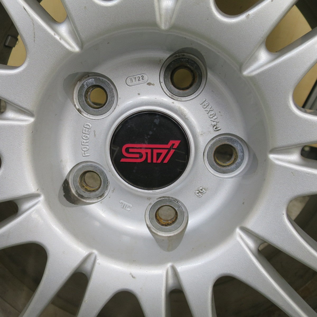 4本価格★スバル GRB インプレッサ WRX STi 純正 OP BBS RV739 ホイール 18インチ 18×8.5J PCD114.3/5H★6021405ナホ