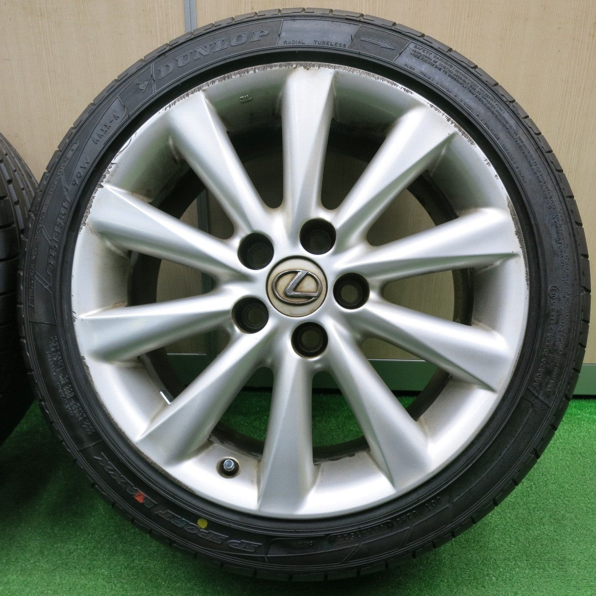 [送料無料] 超バリ溝！22年！ほぼ10分★レクサス IS 純正 225/45R17 ダンロップ SPスポーツマックス 17インチ PCD114.3/5H★4110501NJノ