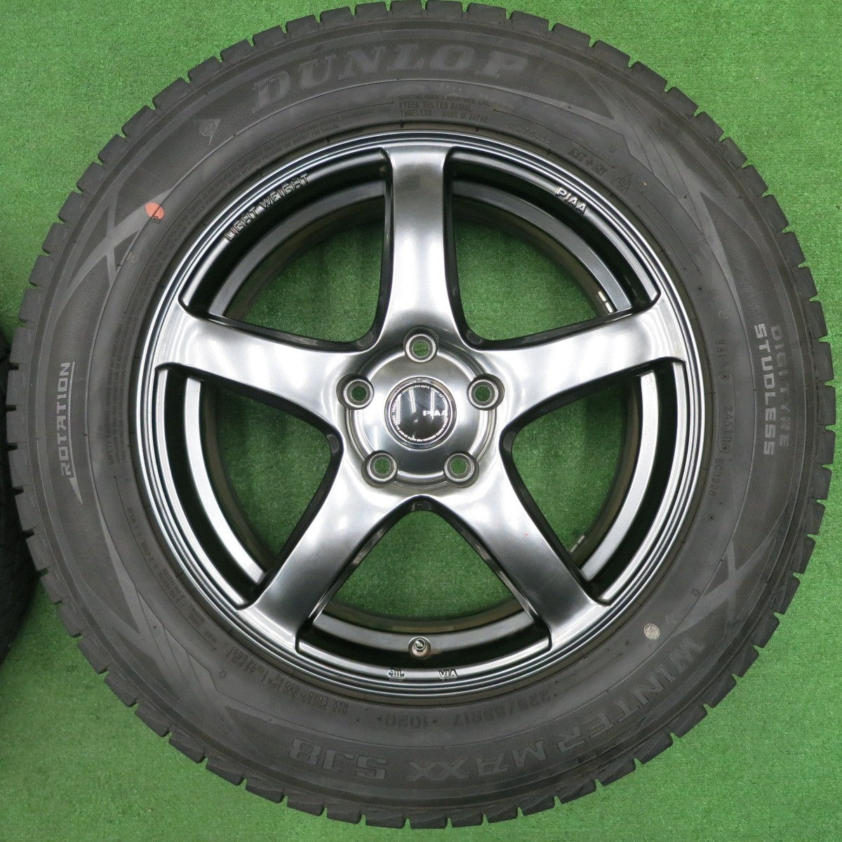 [送料無料] バリ溝！キレイ！9.5分★スタッドレス 225/65R17 ダンロップ ウインターマックス SJ8 PIAA Eleganza S-01 ピア エレガンツァ PCD114.3/5H★4112208NJス