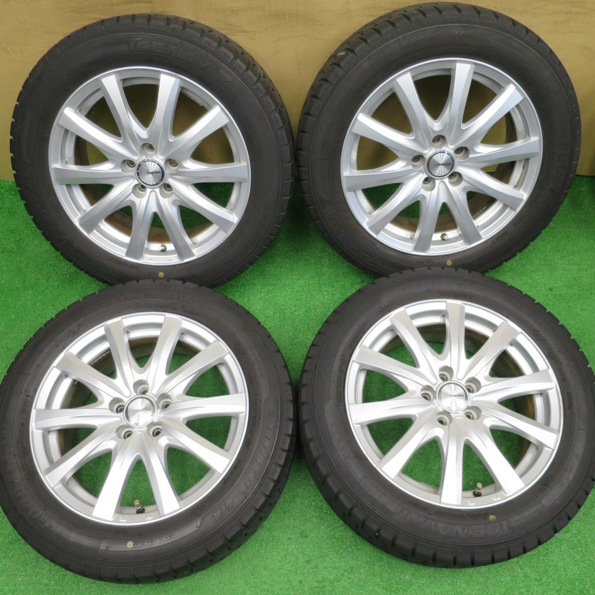 バリ溝！22年！9.5分★プリウス 等 205/55R16 スタッドレス グッドイヤー アイスナビ7 ravrion RS01 ラブリオン 16インチ PCD100/5H★5122104NKス