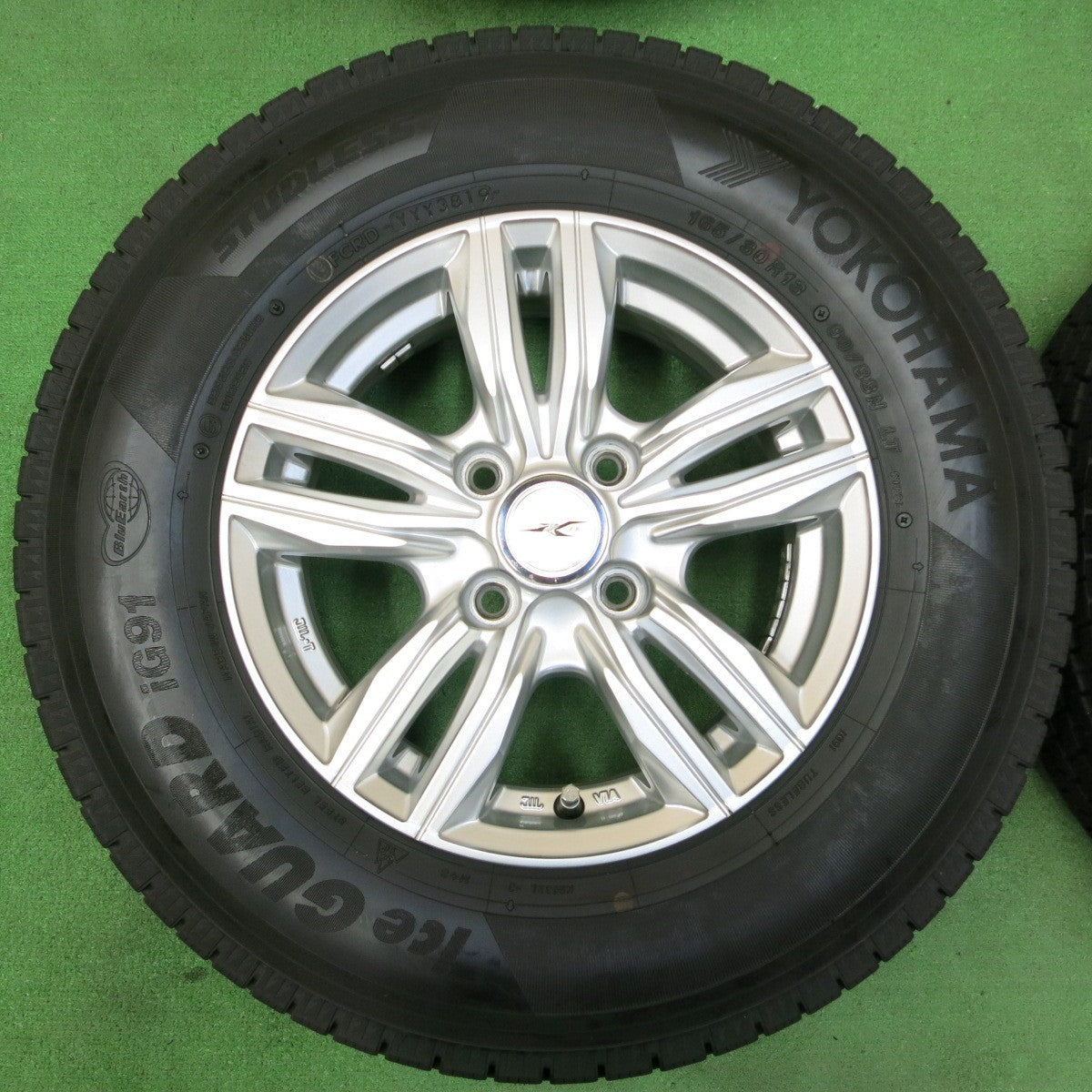 *送料無料* バリ溝！キレイ！9.5分★スタッドレス 165/80R13 90/88N ヨコハマ アイスガード iG91 JOKER ジョーカー 13インチ PCD100/4H★4052403イス