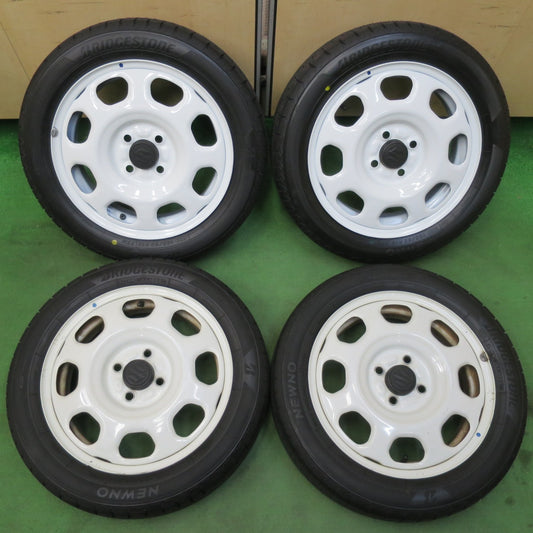 [送料無料] 2本未使用！24年！バリ溝！9分★スズキ ハスラー 純正 スチール 165/60R15 ブリヂストン NEWNO ニューノ 15インチ PCD100/4H★5031407イノ