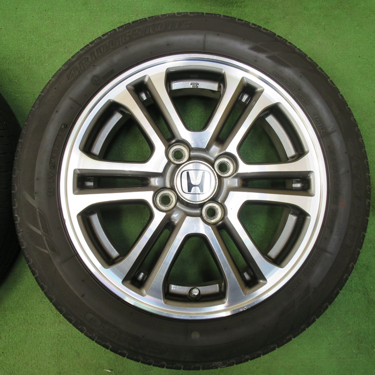 [送料無料] 4本価格★ホンダ JF1 JF2 N-BOX 純正 155/65R14 ブリヂストン エコピア EP150 14インチ PCD100/4H★4112912イノ