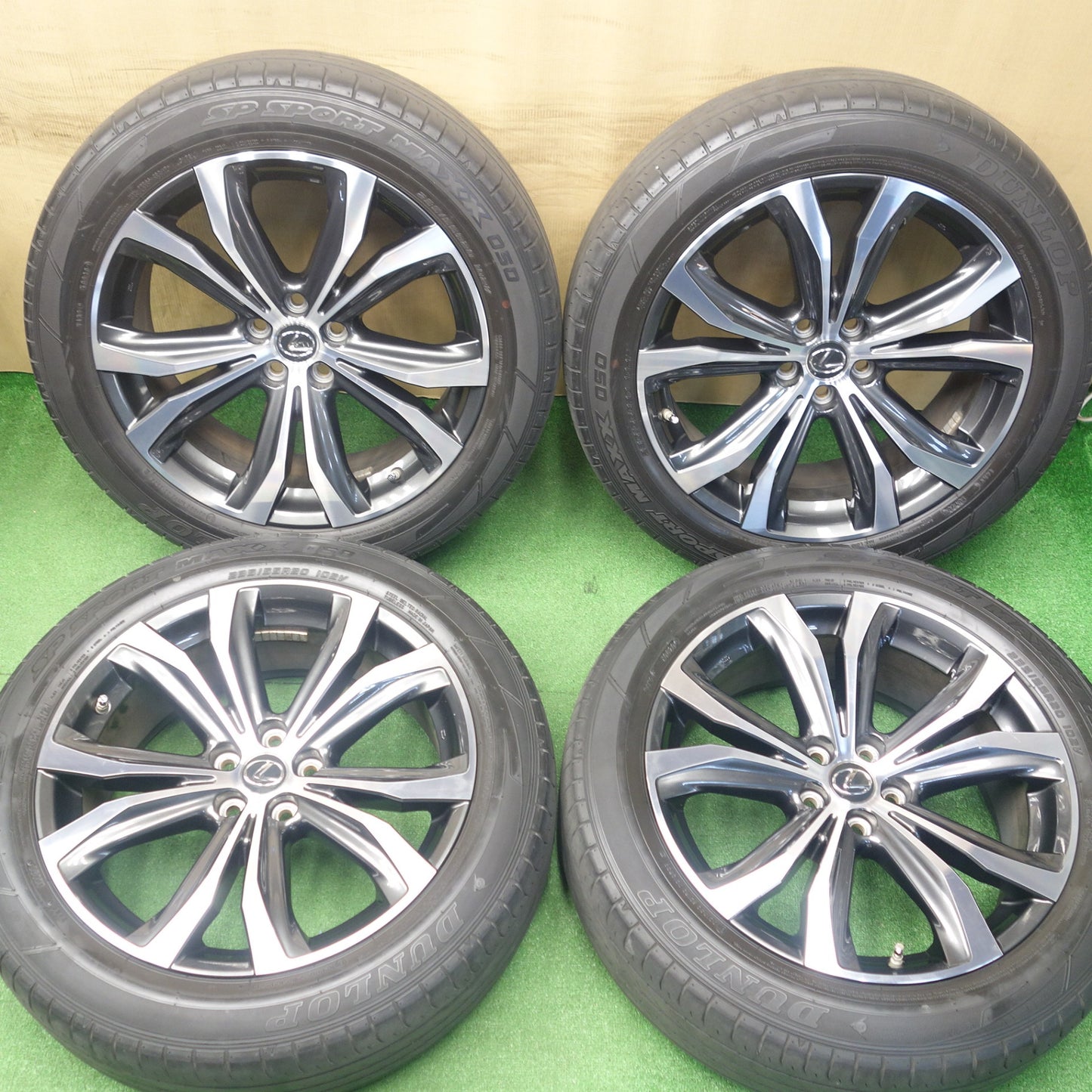 センサー付！キレイ★レクサス RX バージョンL 純正 235/55R20 ダンロップ SPスポーツマックス 050 20インチ PCD114.3/5H★6030701KTノ