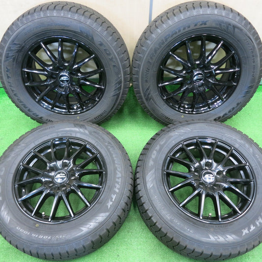 [送料無料] バリ溝！22年！キレイ！9.5分★スタッドレス 215/70R16 トーヨー ウインター トランパス TX SCHNEIDER MiD シュナイダー 16インチ PCD114.3/5H★4112102NJス