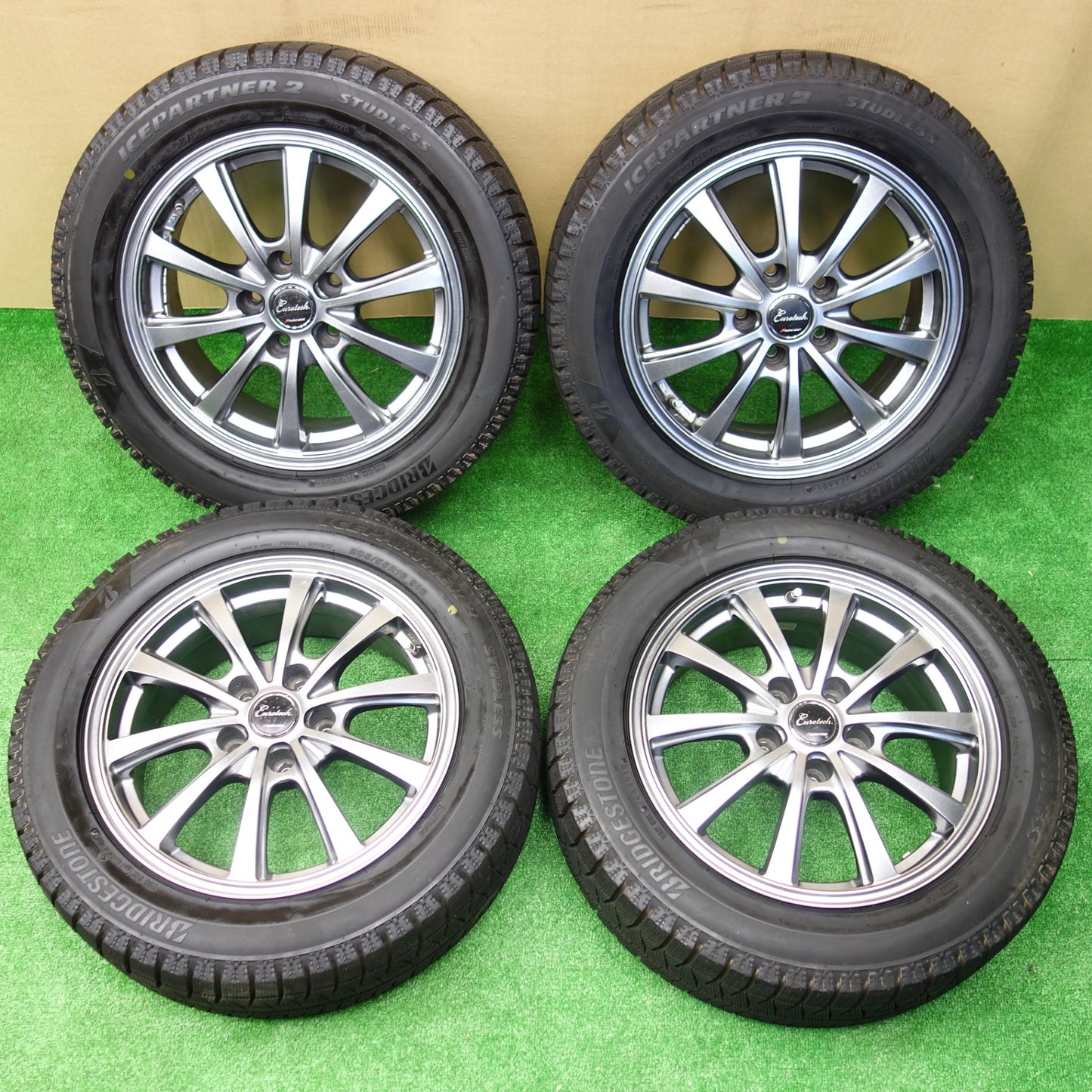 ほぼ未使用！キレイ★スタッドレス 205/55R16 ブリヂストン アイスパートナー2 Eurotech MANARAY SPORT ユーロテック マナレイ 16インチ PCD114.3/5H★5112702KTス