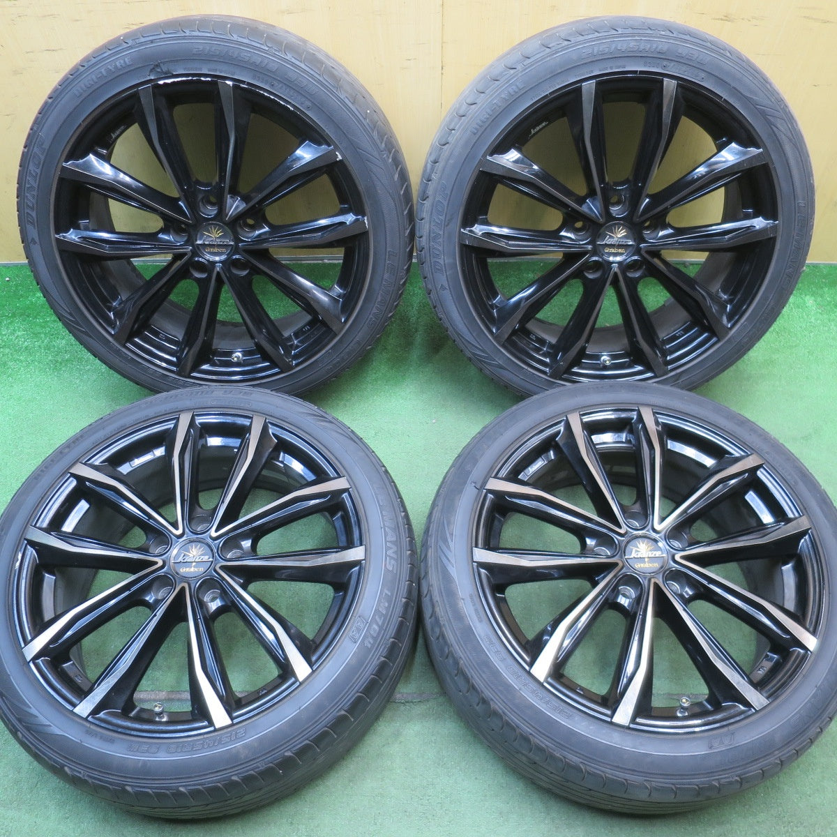 4本価格◎Kranze Graben 215/45R18 ダンロップ LE MANS LM704 クレンツェ グラベン 18インチ PCD114.3/5H◎6062304NJノ