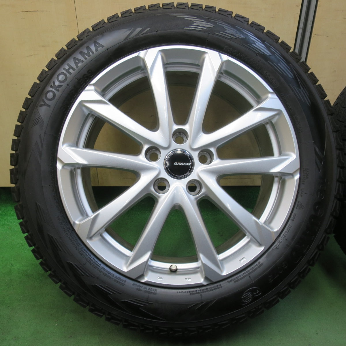 バリ溝！23年！キレイ！9.5分★スタッドレス 225/60R18 ヨコハマ アイスガード G075 ZACK JP-325 QRASIZ ザック クレイシズ 18インチ PCD114.3/5H★5110710イス
