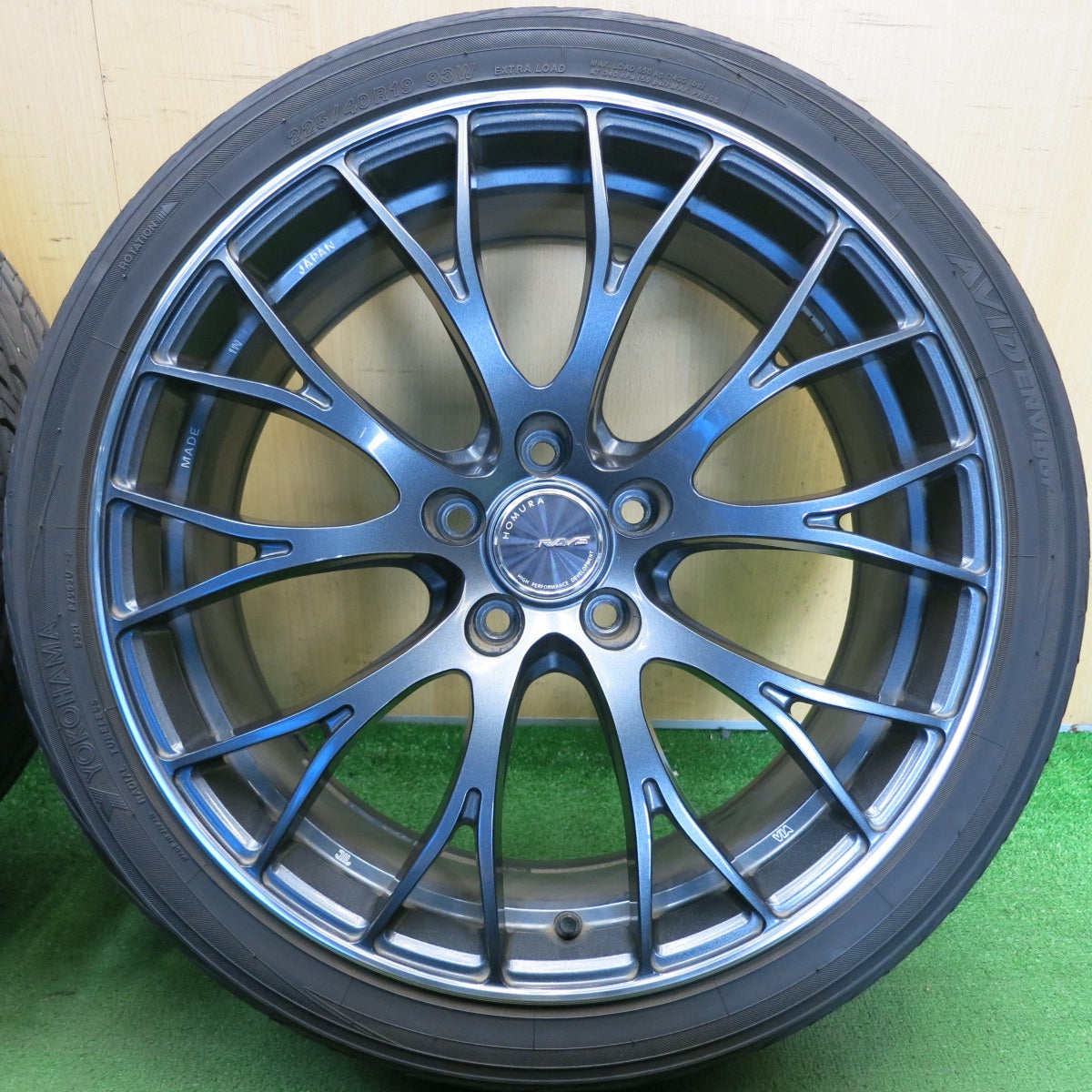 バリ溝！23年！9.5分◎RAYS HOMURA 2X10 225/40R19 ヨコハマ AVID ENVigor レイズ ホムラ 2×10 19インチ PCD114.3/5H◎6081301HAノ
