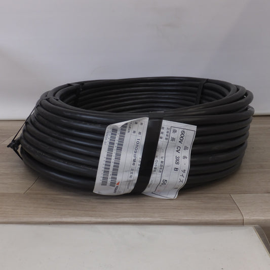 [送料無料] 未使用★矢崎 YAZAKI 600V架橋ポリエチレン絶縁ビニルシースケーブル 600V CV 3X8 B 50M　総質量 17kg★