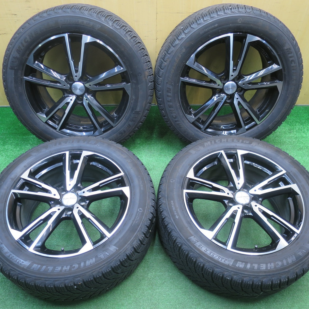 バリ溝！21年！キレイ！9分★ボルボ XC40 等 EUROTECH GAYA SOLI 235/55R18 スタッドレス ミシュラン X-ICE SNOW SUV ユーロテック ガヤ ソリ 18インチ PCD108/5H★5111203NJス