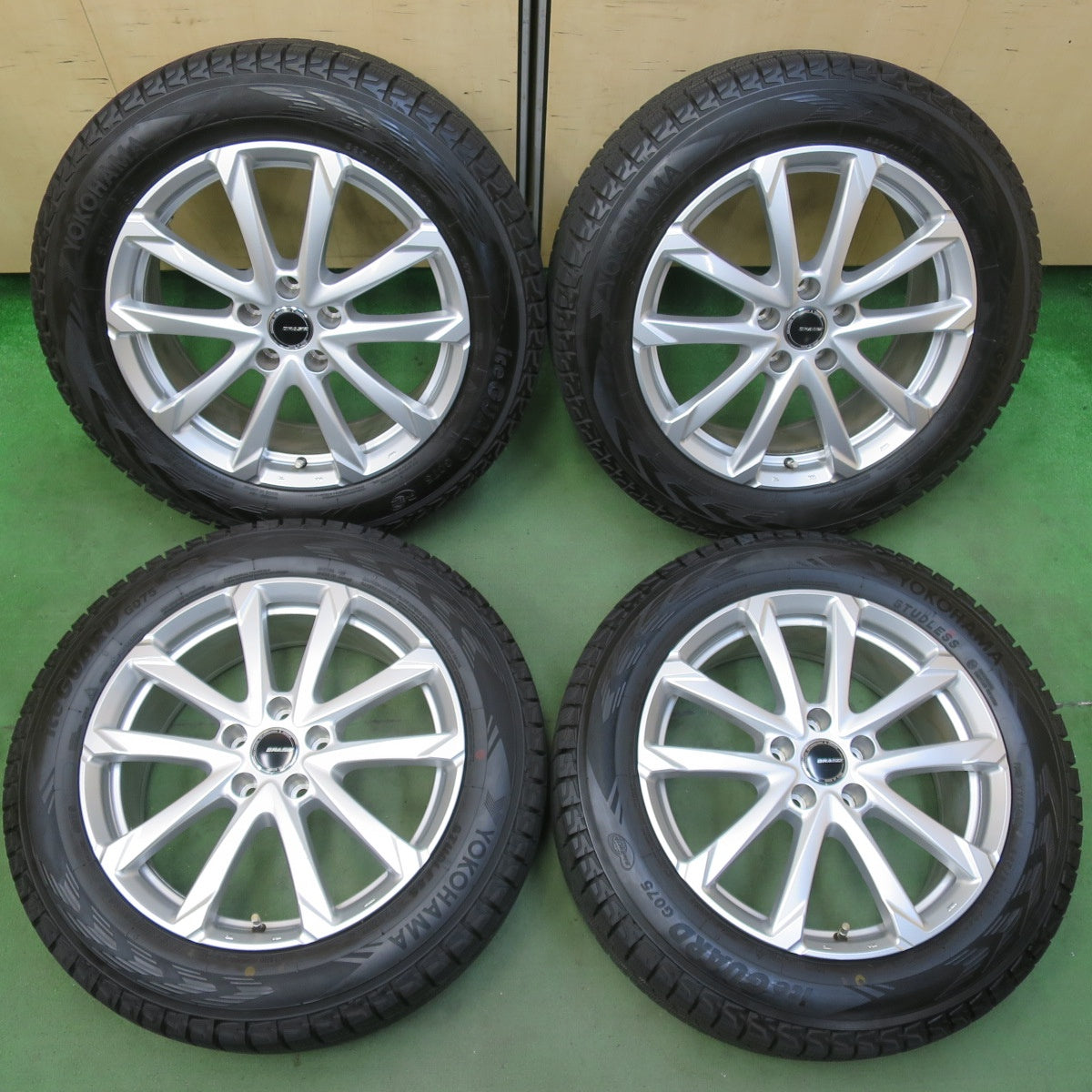 バリ溝！23年！キレイ！9.5分★スタッドレス 225/60R18 ヨコハマ アイスガード G075 ZACK JP-325 QRASIZ ザック クレイシズ 18インチ PCD114.3/5H★5110710イス