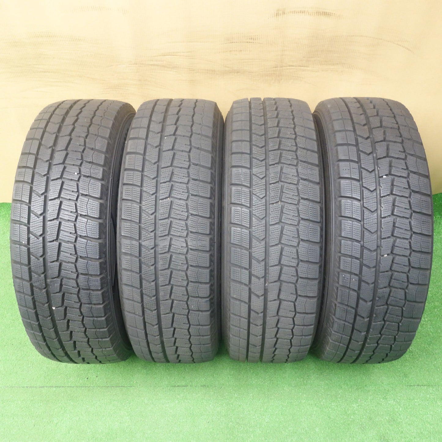 バリ溝！24年！キレイ！9.5分◎プリウス 等 195/65R15 スタッドレス ダンロップ ウインターマックス WM02 SPORT ABELIA スポルト アベリア 15インチ PCD100/5H◎6060701KTス
