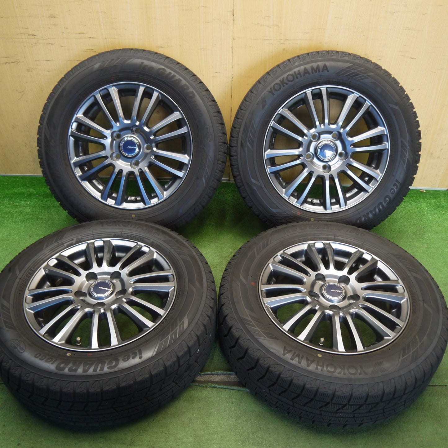 バリ溝！22年！キレイ！9分◎スタッドレス 195/65R15 ヨコハマ アイスガード iG60 ABATIS EM アバティス 15インチ PCD114.3/5H◎6072705Hス
