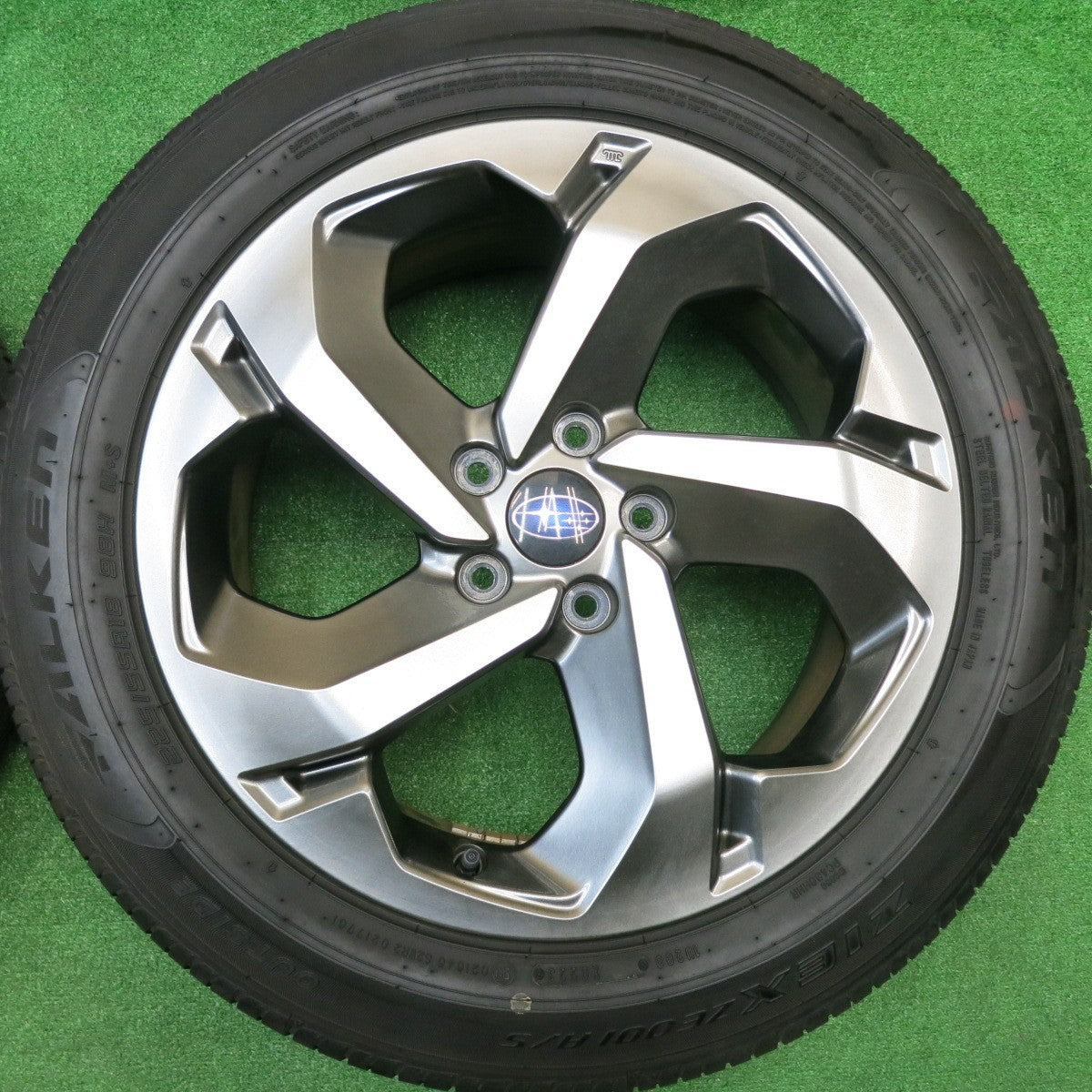 バリ溝！23年！9.5分★スバル SK フォレスター STI スポーツ 純正 ENKEI 225/55R18 ファルケン ZIEX ZE001 A/S 18インチ エンケイ PCD114.3/5H★5102506HAノ