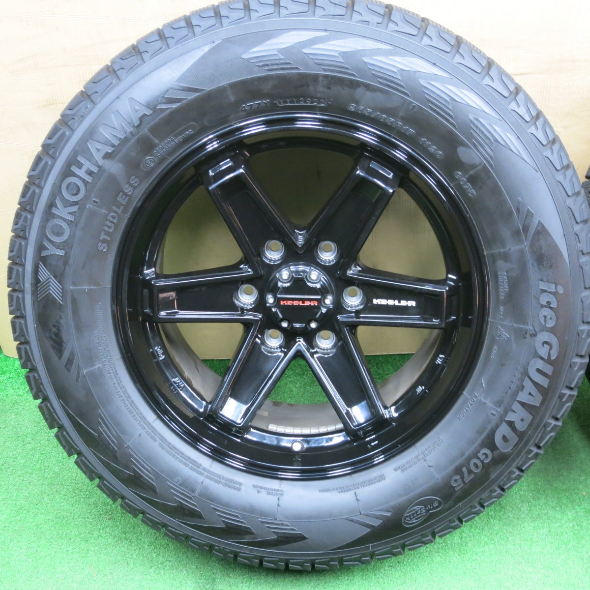 バリ溝！22年！キレイ！9.5分★KEELER TACTICS 265/65R17 スタッドレス ヨコハマ アイスガード G075 キーラー タクティクス 17インチ PCD139.7/6H★6021402NKス