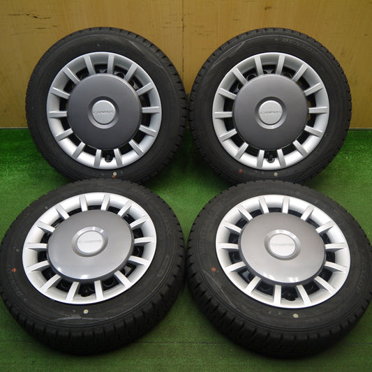バリ溝！23年！キレイ！9.5分★ダイハツ ムーヴ キャンバス 純正 スチール 155/65R14 スタッドレス ダンロップ ウインターマックス WM02 14インチ PCD100/4H★6020608Hス