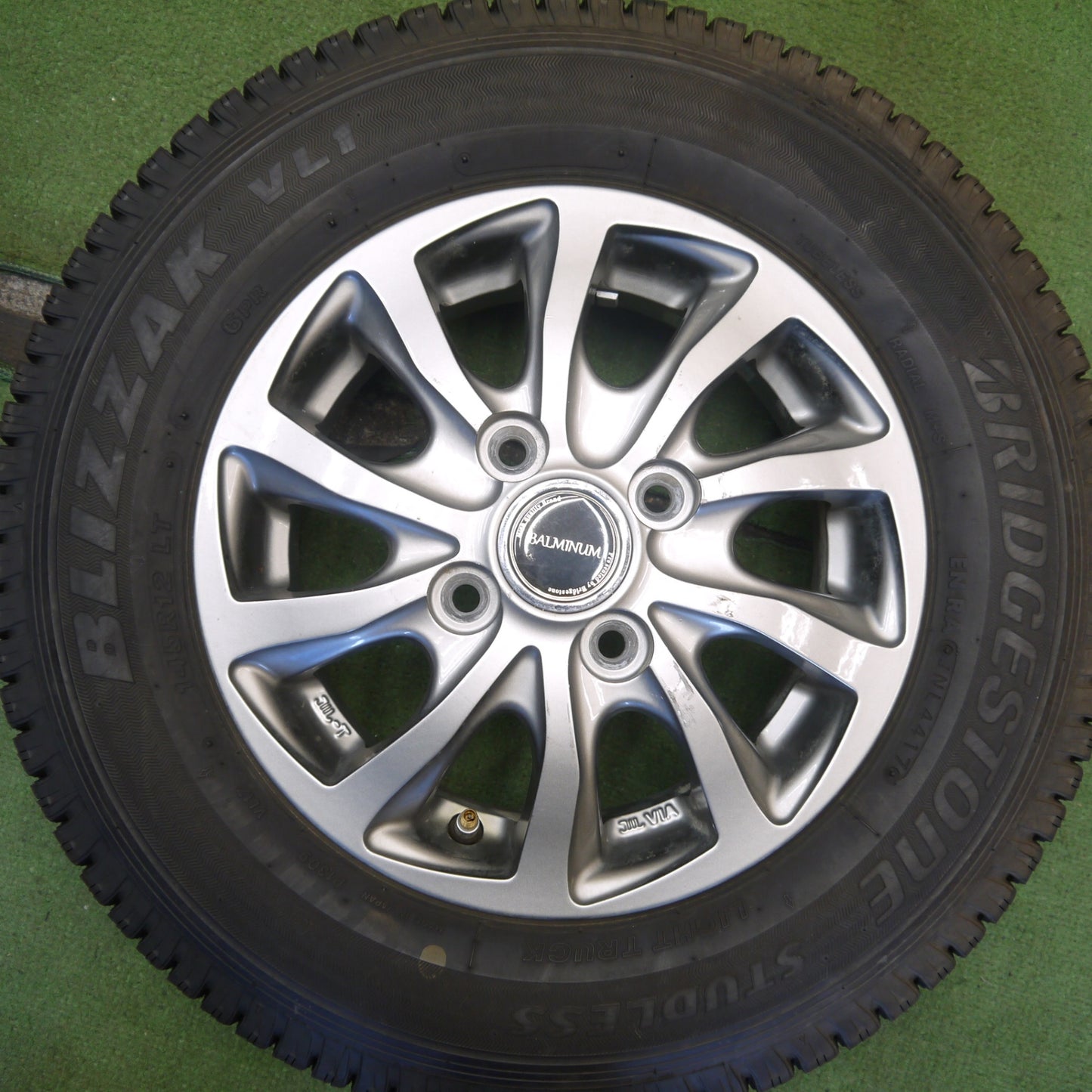 バリ溝！9分◎スタッドレス 145R12 6PR ブリヂストン ブリザック VL1 BALMINUM TR10 バルミナ 12インチ PCD100/4H◎6072904Hス