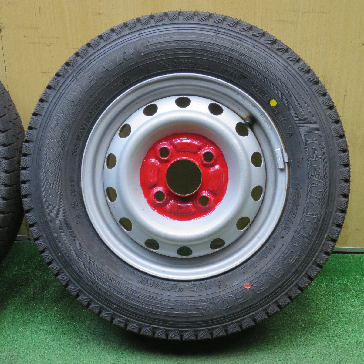 バリ溝！22年！キレイ！9.5分以上★スタッドレス 145R12 6PR グッドイヤー アイスナビ CARGO スチール ホイール カーゴ 12インチ PCD100/4H★6032204NJス