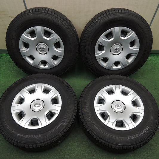 *送料無料* バリ溝！9.5分★トヨタ 200系 ハイエース 純正 スチール スタッドレス 195/80R15 107/105R ミシュラン AGILIS X-ICE 15インチ PCD139.7/6H★4022507HAス