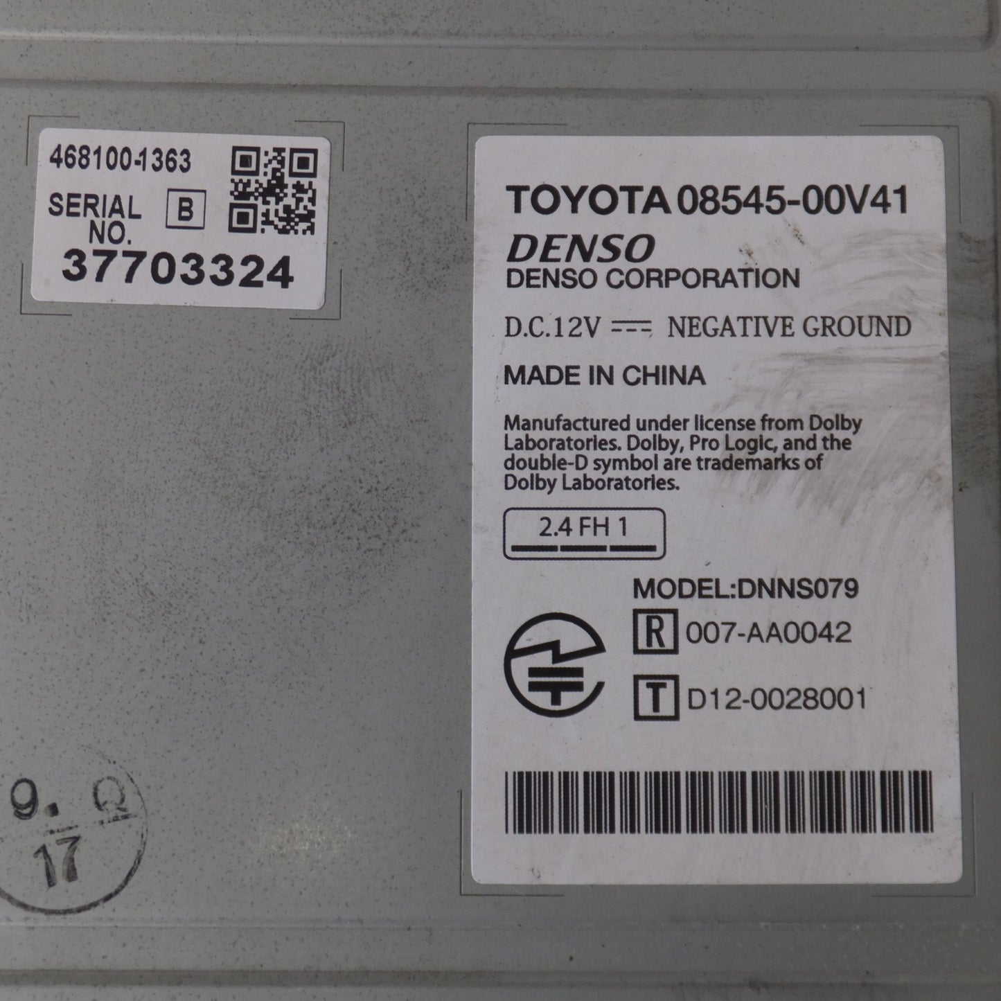 [送料無料] 現状品★デンソー製 トヨタ 純正 エクセレントナビ NHZD-W62G 08545-00V41　セキュリティロック品(20)★