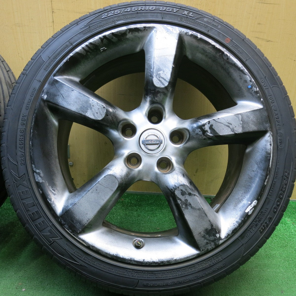 4本価格◎日産 Z33 フェアレディZ 純正 225/45R18 245/45R18 ジーテックス HP2000 vfm 18インチ PCD114.3/5H◎6062803HAノ