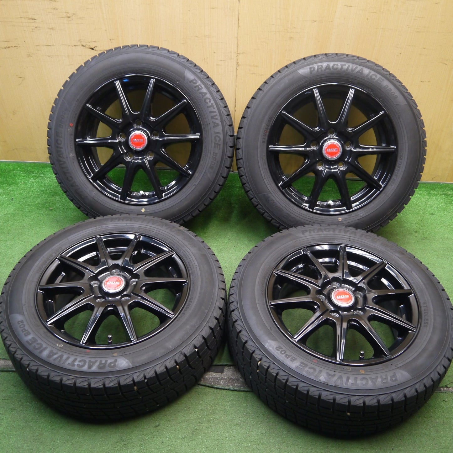 バリ溝！23年！ほぼ10分★スタッドレス 185/65R15 プラクティバ アイス BP02 ヨコハマ製 D.O.S. DOS 15インチ PCD114.3/5H★5071501Hス