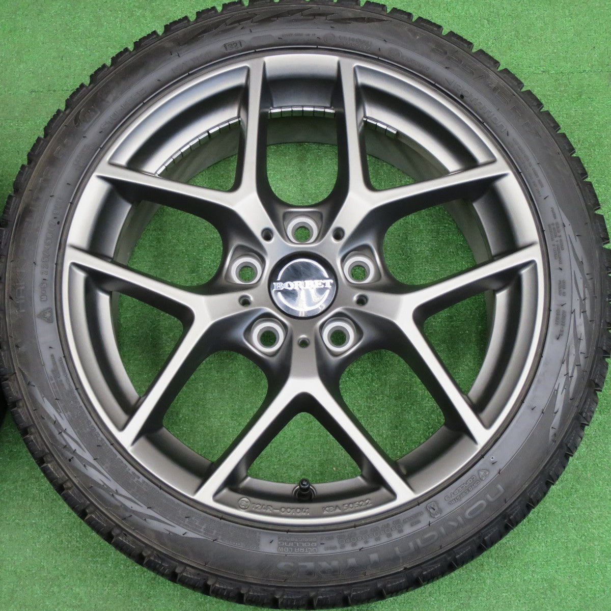 バリ溝！キレイ！9.5分★BMW 等 BORBET TYPE Y 225/45R17 スタッドレス ノキアン タイヤ ハッカペリッタ R3 ボルベット タイプY 17インチ PCD120/5H★6030902NKス