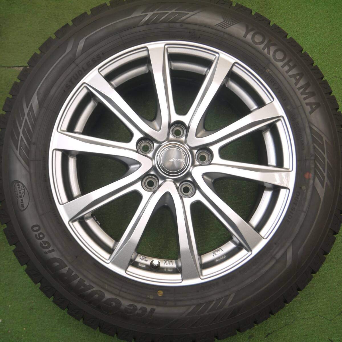 超バリ溝！23年！キレイ！ほぼ10分★スタッドレス 215/60R16 ヨコハマ アイスガード iG60 MiLLOUS ミルアス 16インチ PCD114.3/5H★5022606Hス