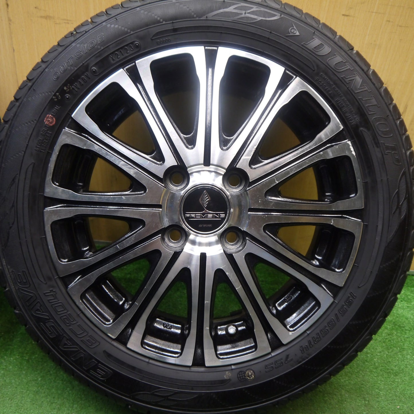 バリ溝！23年！9分★WORK PROMISING STYLE V 155/65R14 ダンロップ エナセーブ EC204 ワーク プロミッシング スタイルV 14インチ PCD100/4H★5062008Hノ