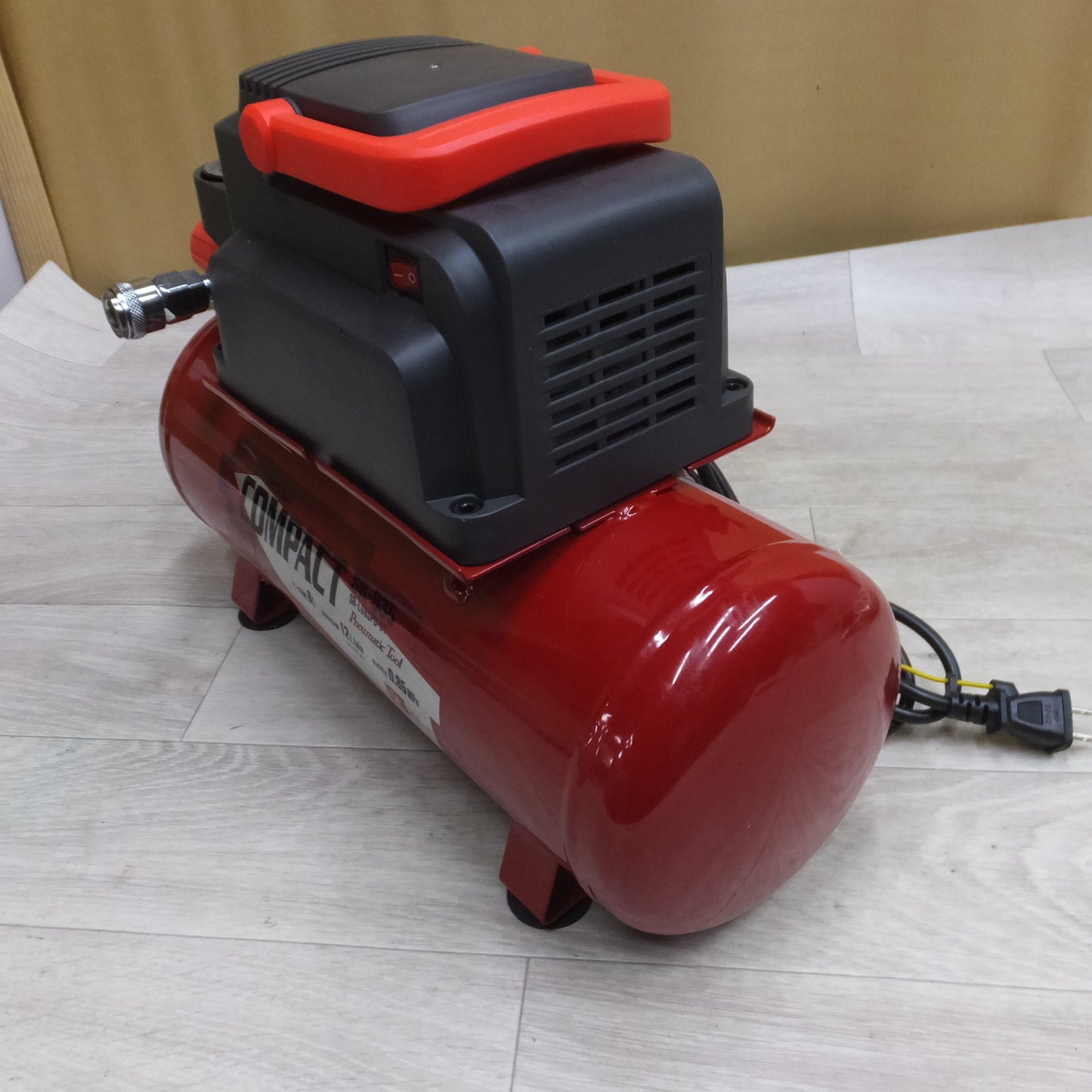 [送料無料] 美品◆藤原産業 オイルレス エアー コンプレッサー 小型 モデル SR-035 SR-L08SPB-01 タンク容量 8L 空気吐出量 12L/min◆