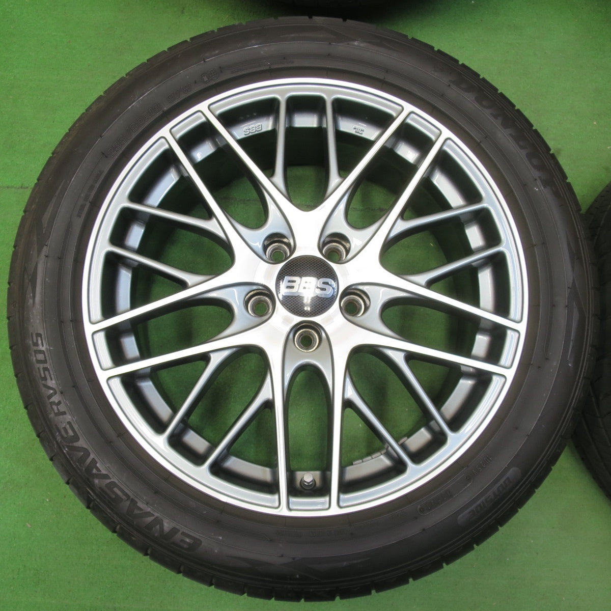 [送料無料] バリ溝！21年！キレイ！9分★BBS CS028 235/50R18 ダンロップ エナセーブ RV505 18インチ PCD114.3/5H★4102108イノ