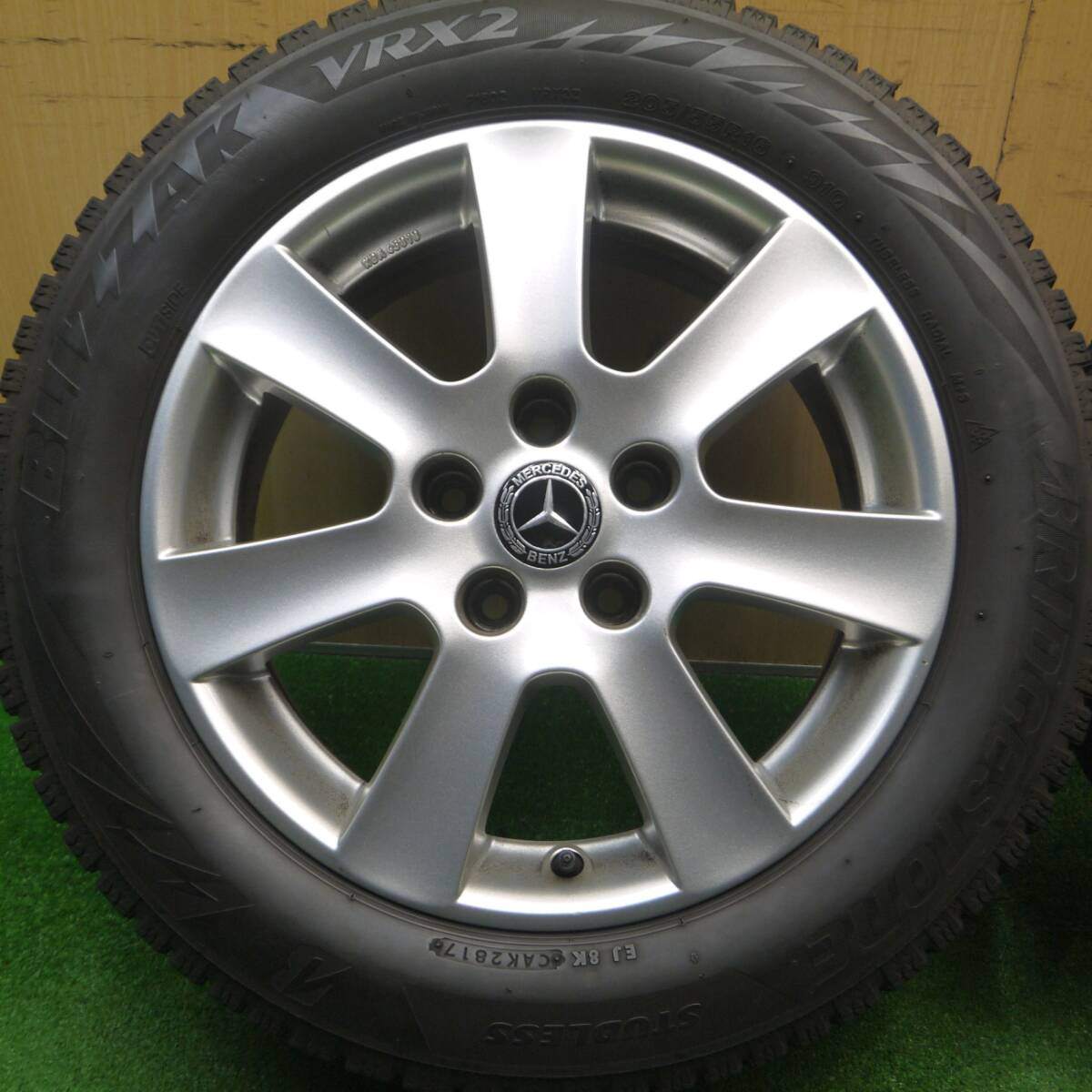 バリ溝！8.5分★ベンツ 等 BORBET 205/55R16 スタッドレス ブリヂストン ブリザック VRX2 ボルベット PCD112/5H★4110106Hス