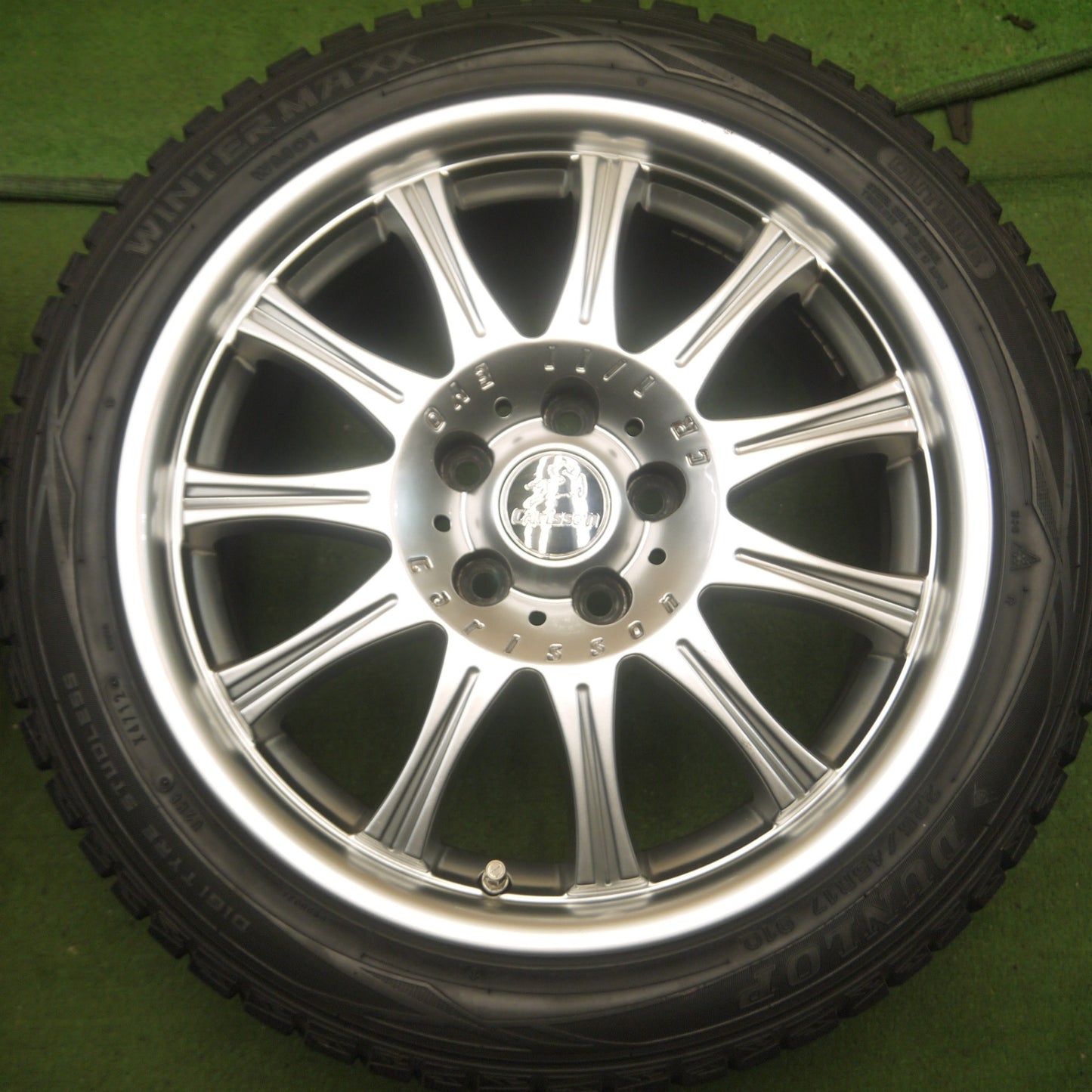 *送料無料* バリ溝！キレイ！8.5分★Carlsson CR 1/11 EVO 225/45R17 スタッドレス ダンロップ ウインターマックス WM01 カールソン PCD112/5H★4032601Hス