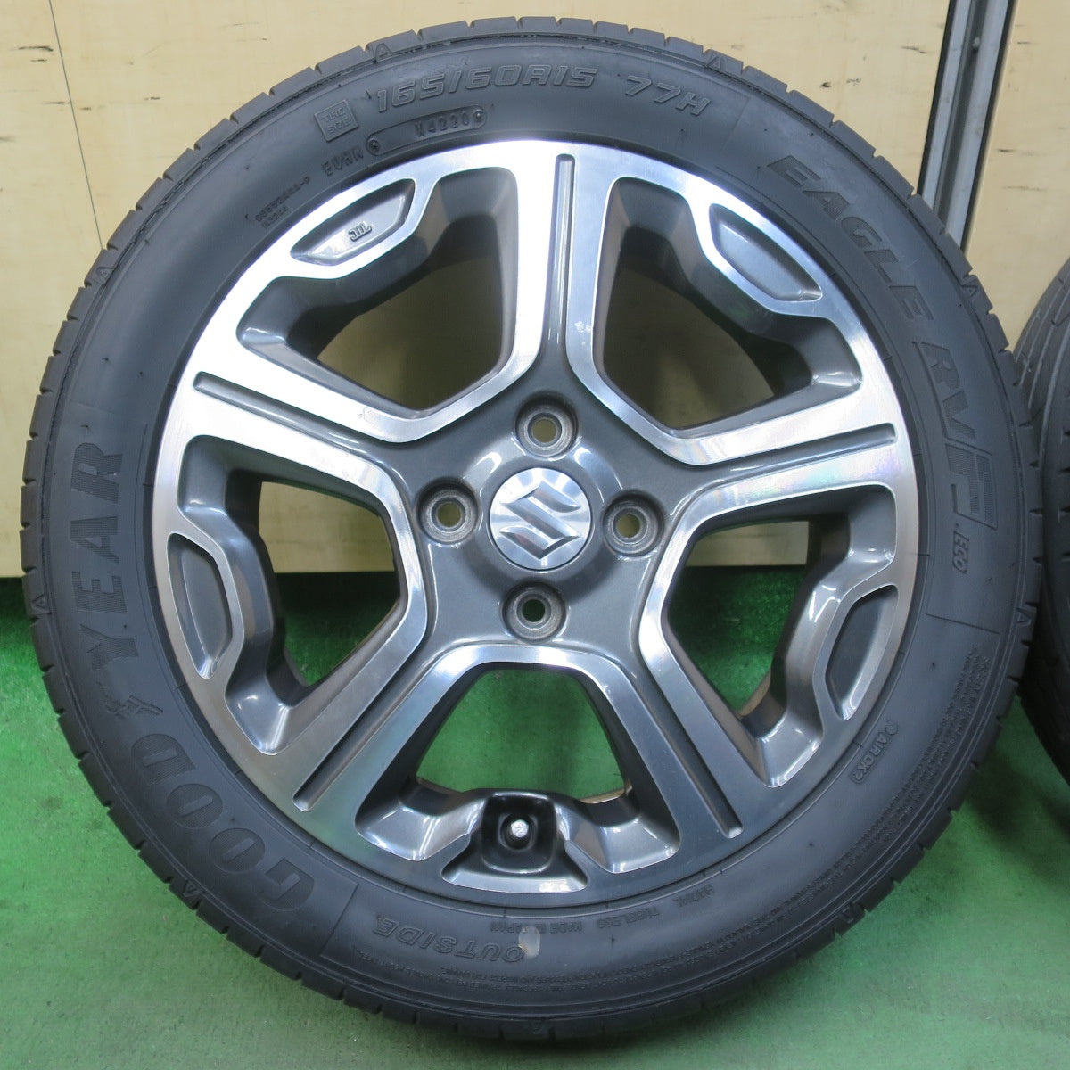 バリ溝！24年！ほぼ10分★スズキ MR31S ハスラー 純正 165/60R15 ヨコハマ BluEarth-ES ES32 グッドイヤー イーグル RVF ECO 15インチ PCD100/4H★5121306イノ